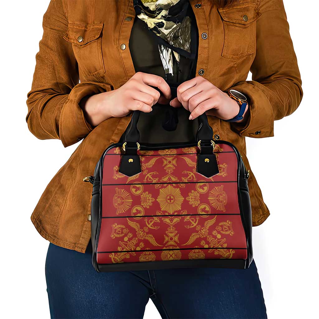 Lesotho Seanamarena Kharetsa Royal Red Shoulder Handbag Basotho Traditional Blanket Style LT15
