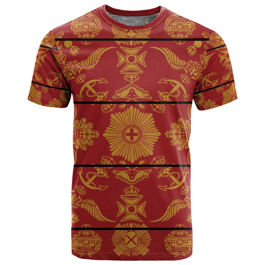 Basotho Blanket T shirt Lesotho Seanamarena Kharetsa Royal Red LT15