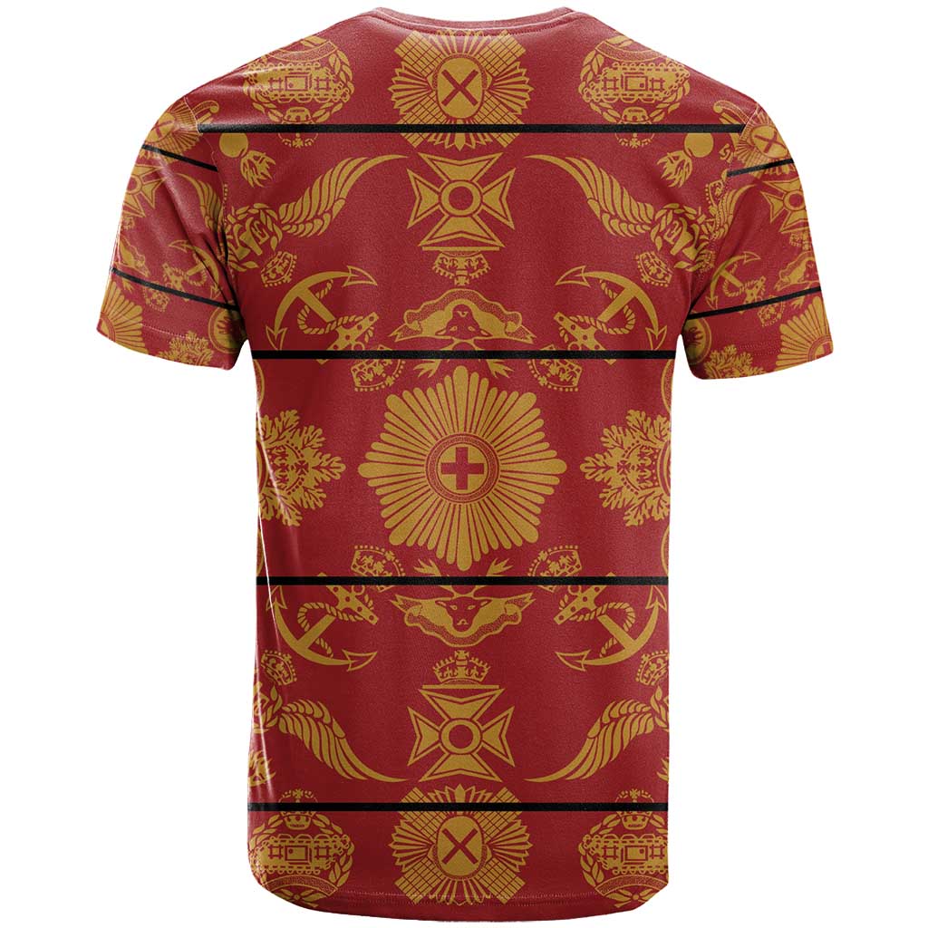Basotho Blanket T shirt Lesotho Seanamarena Kharetsa Royal Red LT15