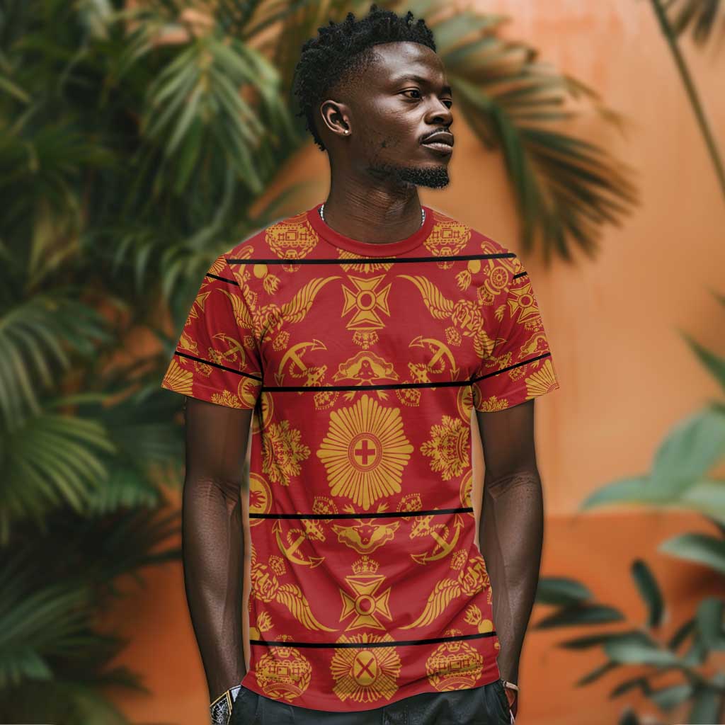 Basotho Blanket T shirt Lesotho Seanamarena Kharetsa Royal Red LT15