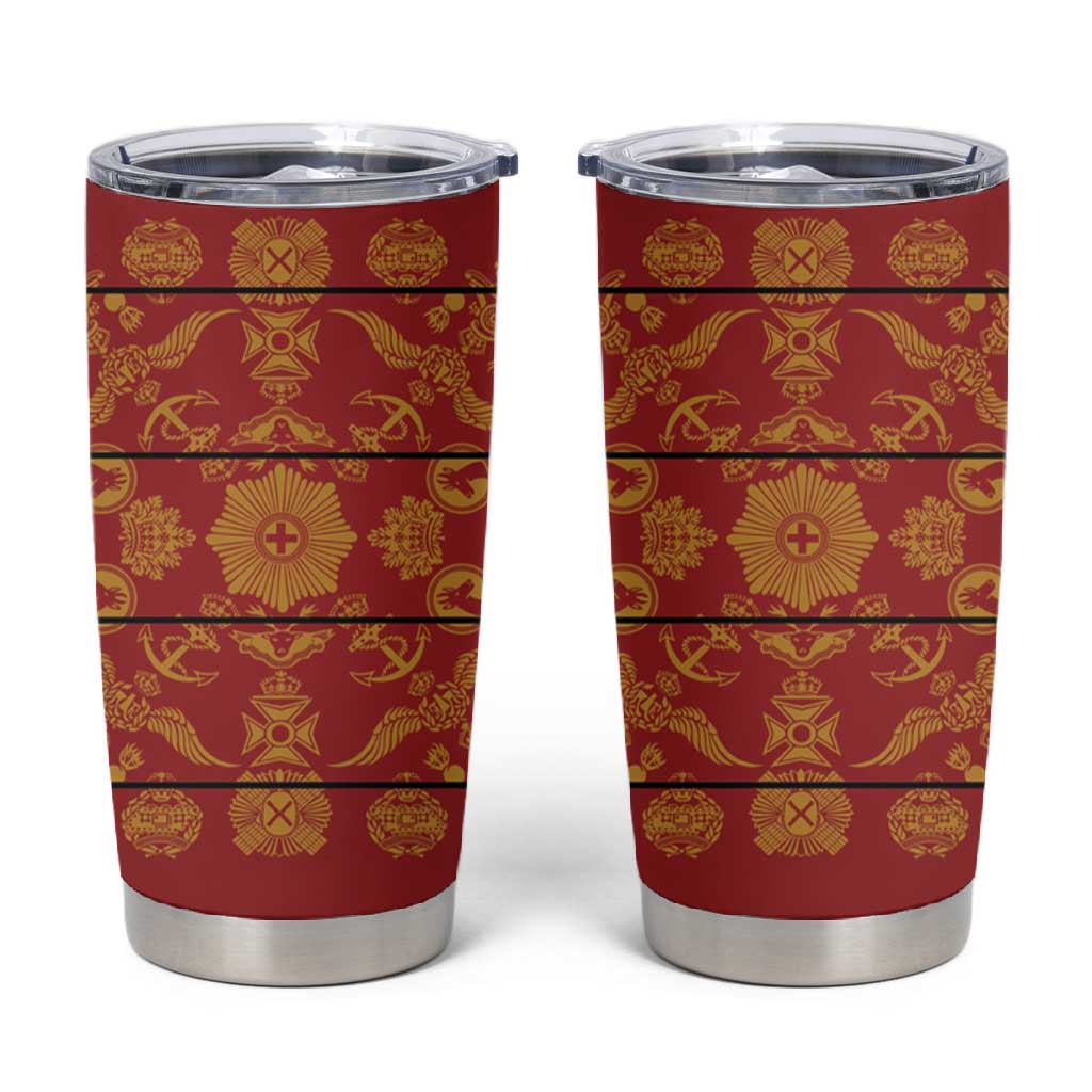 Basotho Blanket Tumbler Cup Lesotho Seanamarena Kharetsa Royal Red LT15