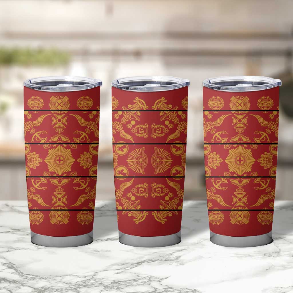 Basotho Blanket Tumbler Cup Lesotho Seanamarena Kharetsa Royal Red LT15