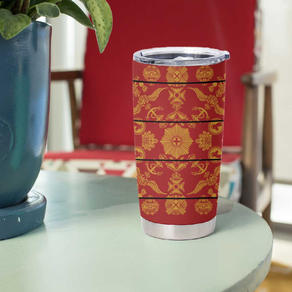 Basotho Blanket Tumbler Cup Lesotho Seanamarena Kharetsa Royal Red LT15