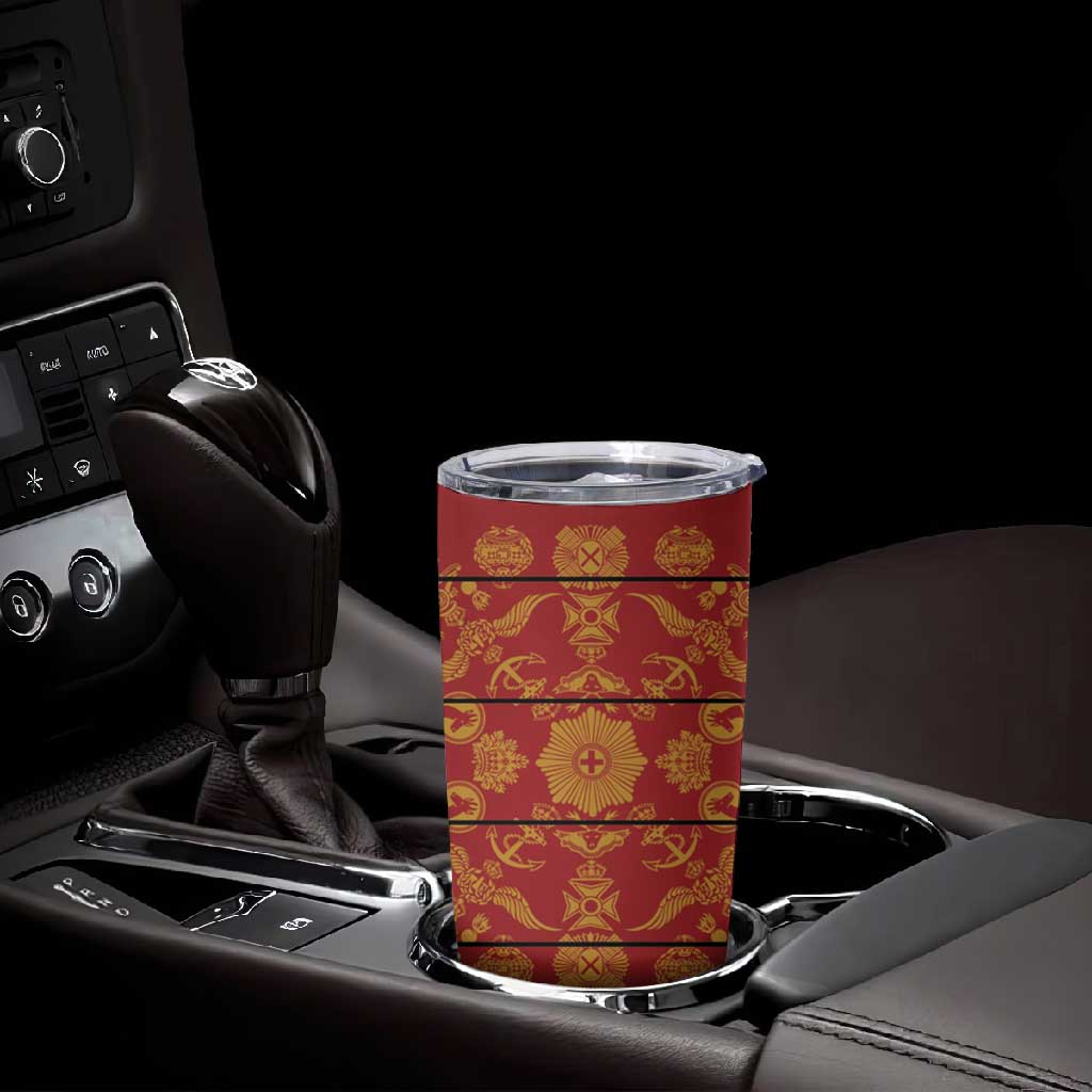 Basotho Blanket Tumbler Cup Lesotho Seanamarena Kharetsa Royal Red LT15