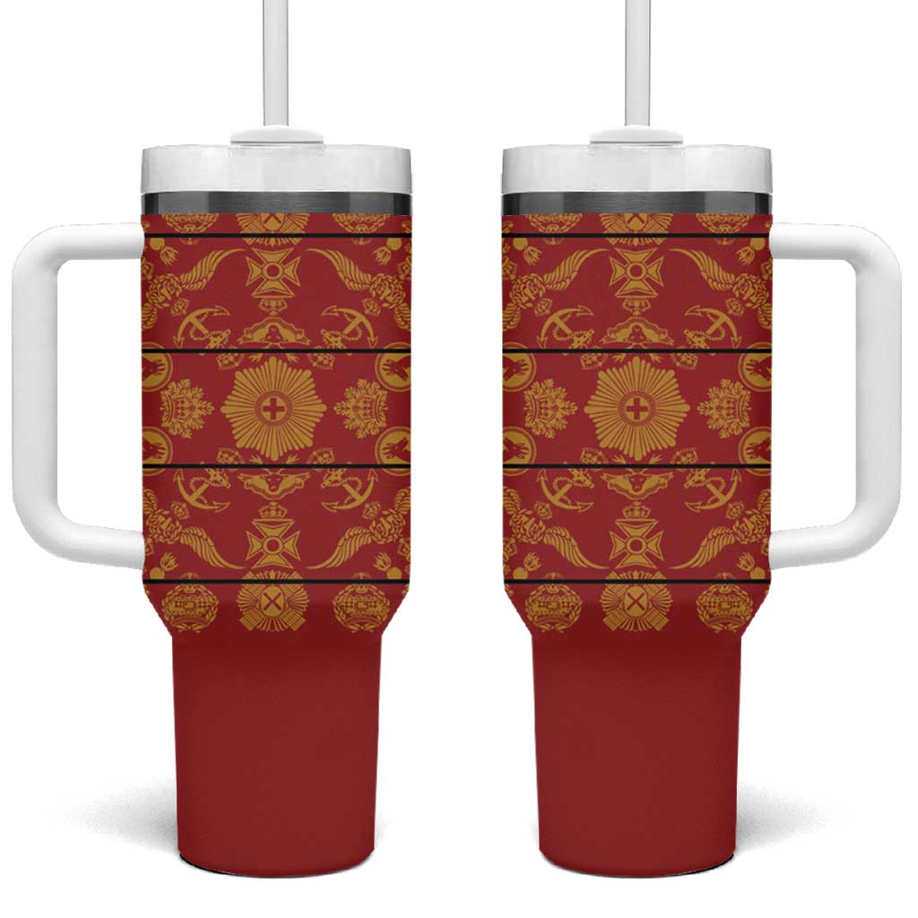 Basotho Blanket Tumbler With Handle Lesotho Seanamarena Kharetsa Royal Red LT15