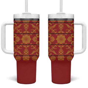 Basotho Blanket Tumbler With Handle Lesotho Seanamarena Kharetsa Royal Red LT15