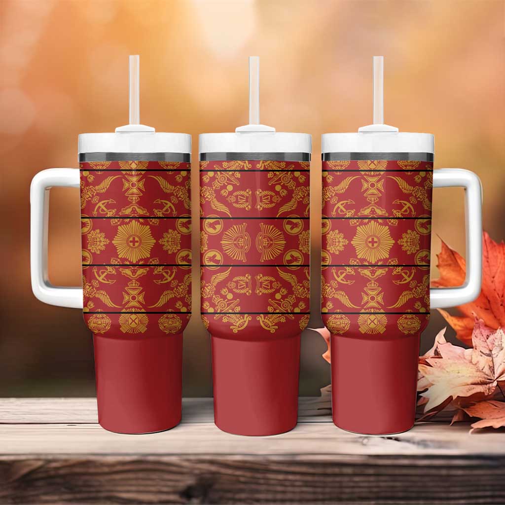 Basotho Blanket Tumbler With Handle Lesotho Seanamarena Kharetsa Royal Red LT15