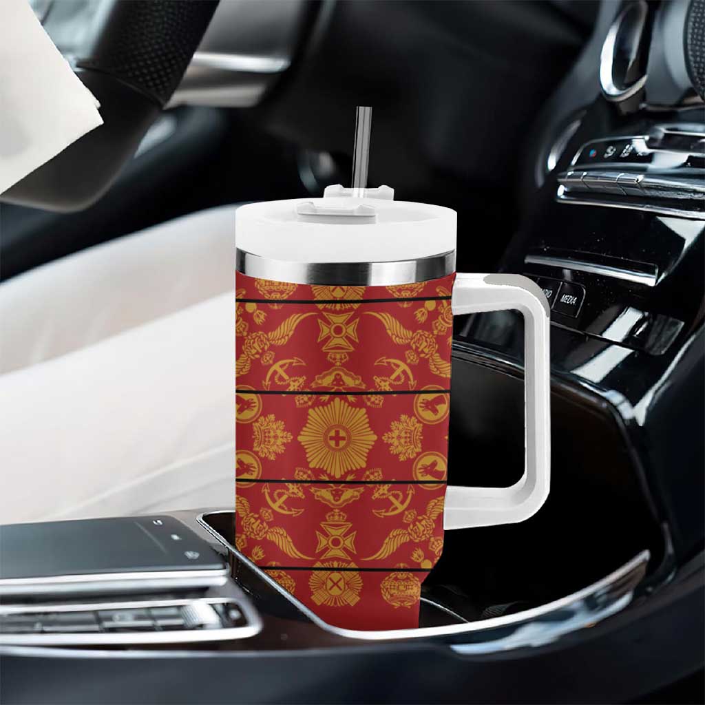 Basotho Blanket Tumbler With Handle Lesotho Seanamarena Kharetsa Royal Red LT15