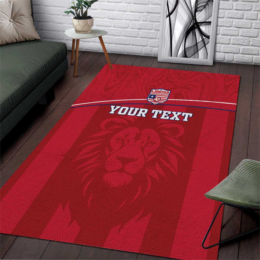 Custom Liberia Area Rug Football Lion Mascot - Red LT15