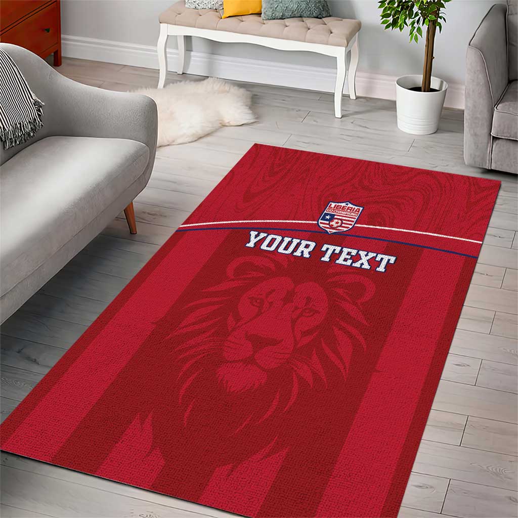 Custom Liberia Area Rug Football Lion Mascot - Red LT15