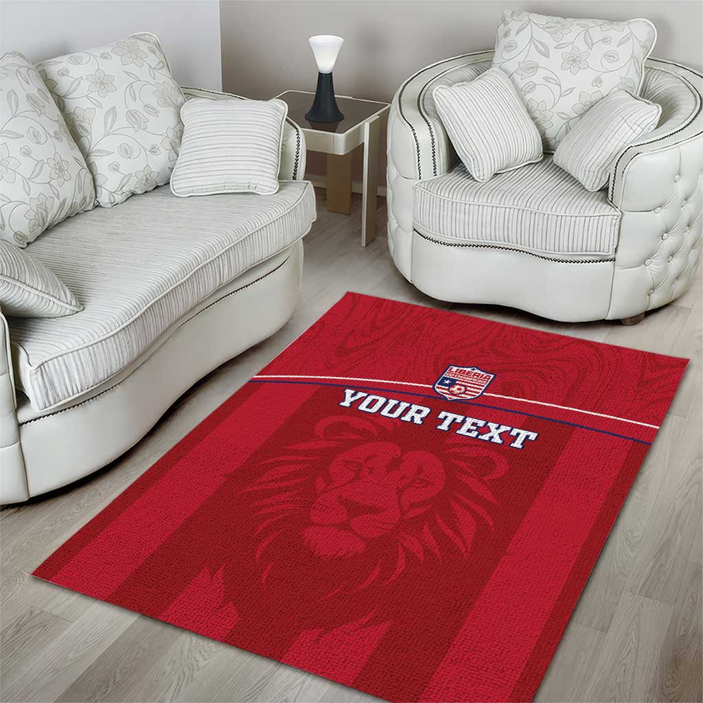 Custom Liberia Area Rug Football Lion Mascot - Red LT15