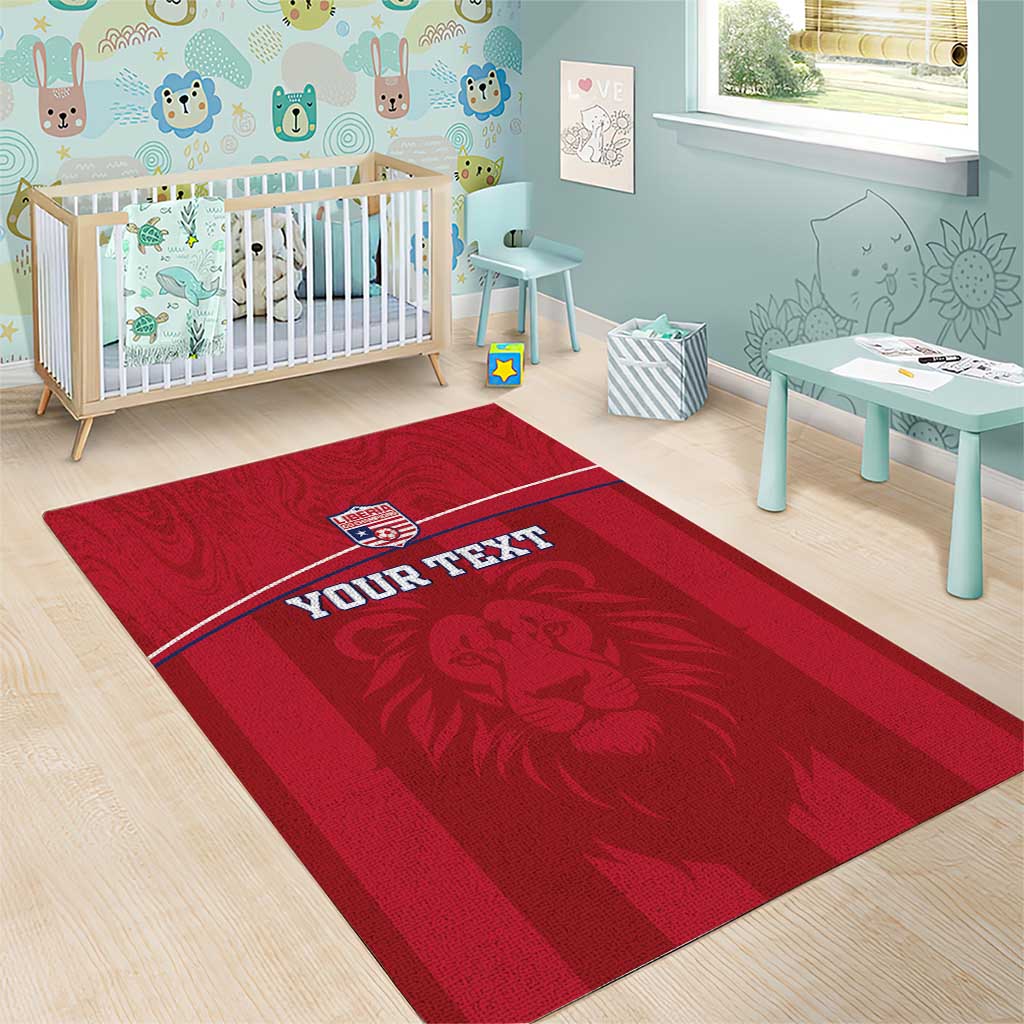 Custom Liberia Area Rug Football Lion Mascot - Red LT15