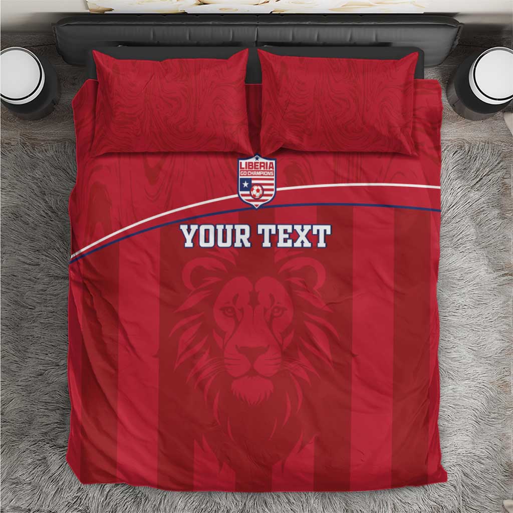 Custom Liberia Bedding Set Football Lion Mascot - Red LT15