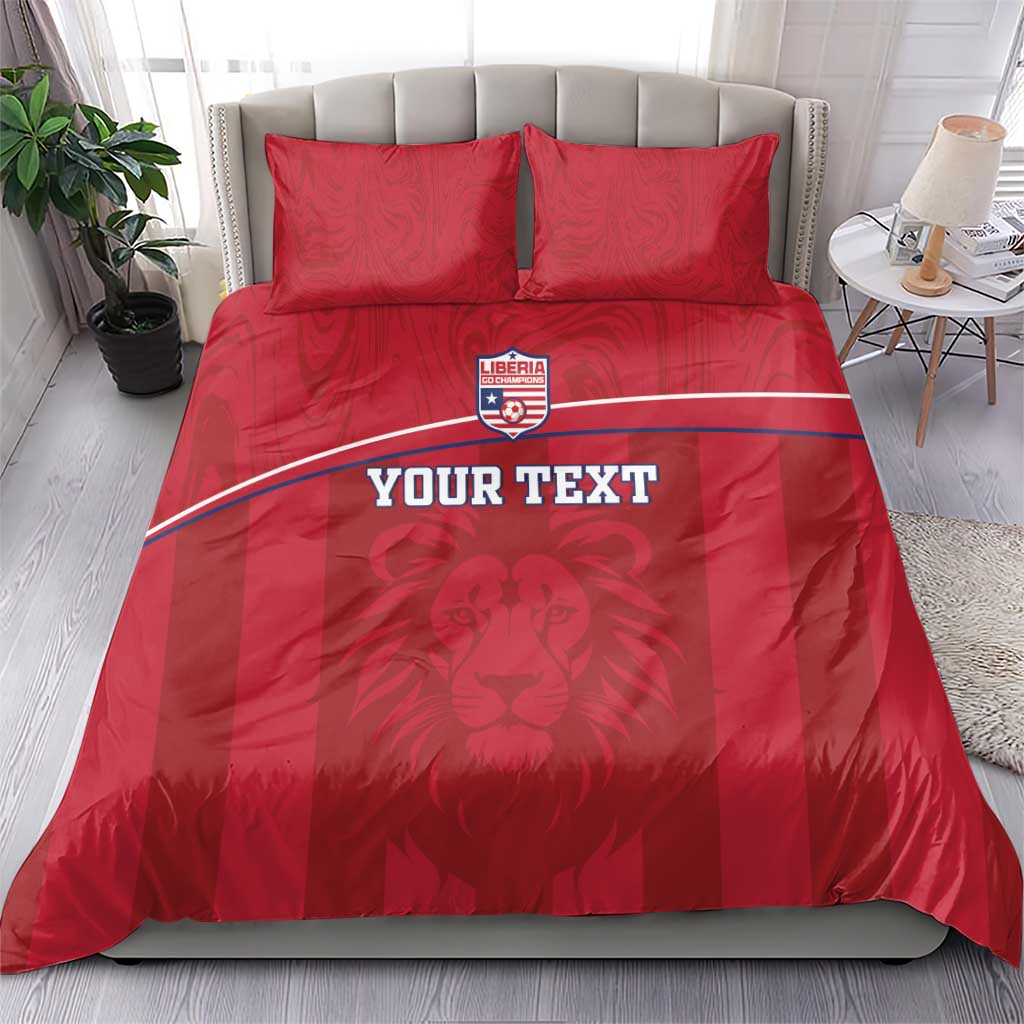 Custom Liberia Bedding Set Football Lion Mascot - Red LT15