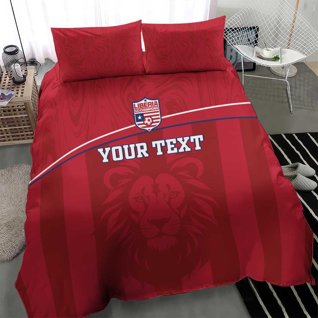 Custom Liberia Bedding Set Football Lion Mascot - Red LT15
