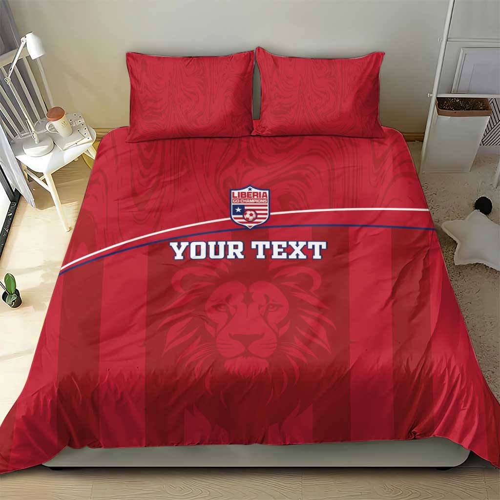 Custom Liberia Bedding Set Football Lion Mascot - Red LT15
