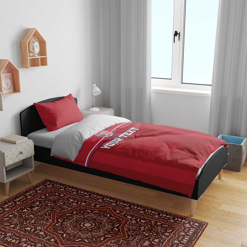 Custom Liberia Bedding Set Football Lion Mascot - Red LT15