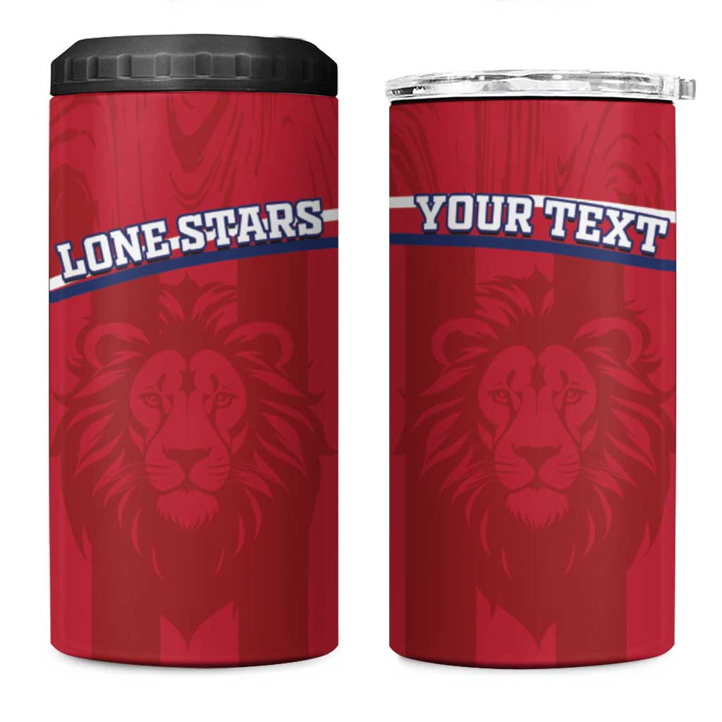 Custom Liberia 4 in 1 Can Cooler Tumbler Football Lion Mascot - Red LT15