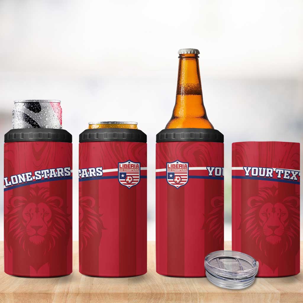 Custom Liberia 4 in 1 Can Cooler Tumbler Football Lion Mascot - Red LT15