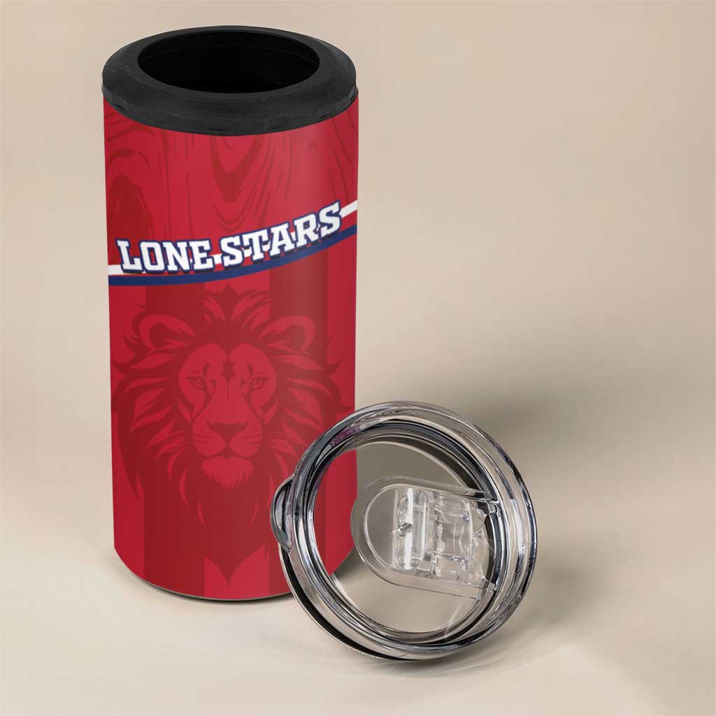 Custom Liberia 4 in 1 Can Cooler Tumbler Football Lion Mascot - Red LT15