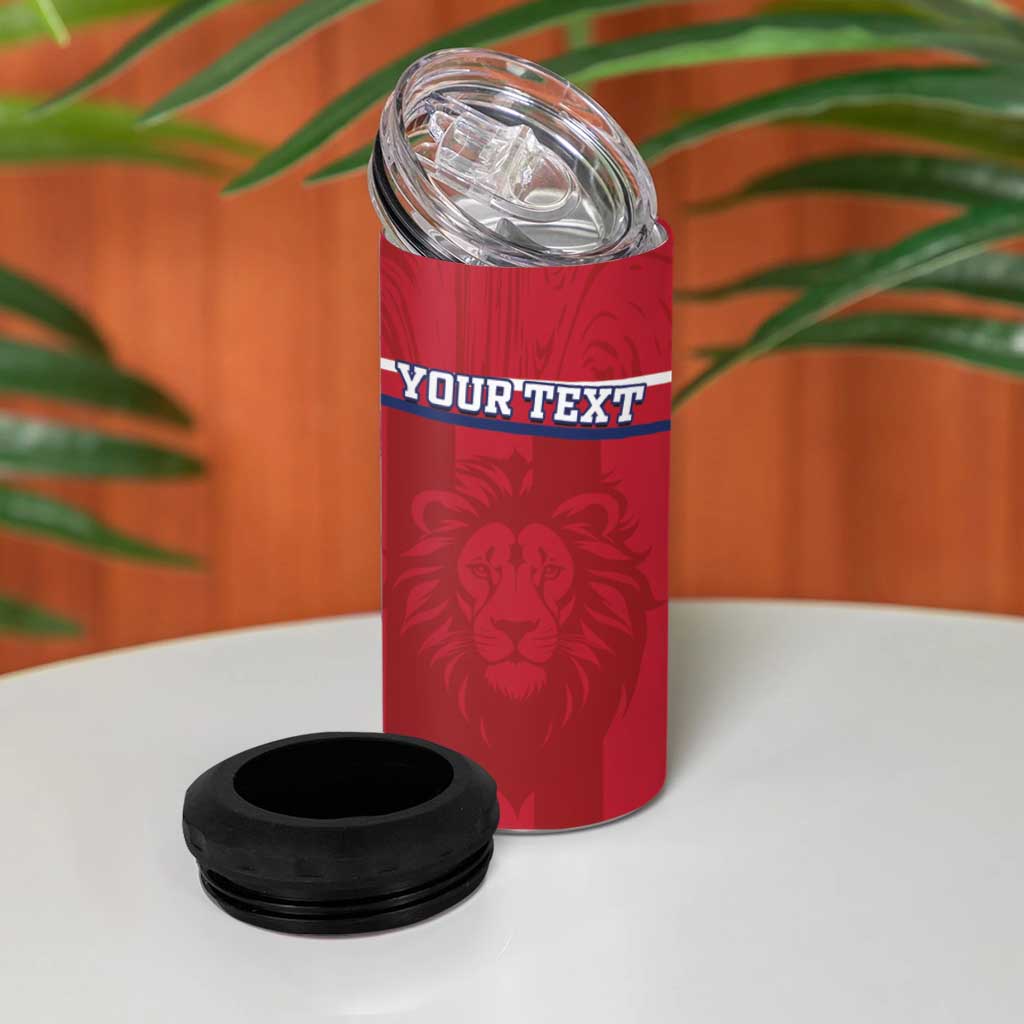 Custom Liberia 4 in 1 Can Cooler Tumbler Football Lion Mascot - Red LT15