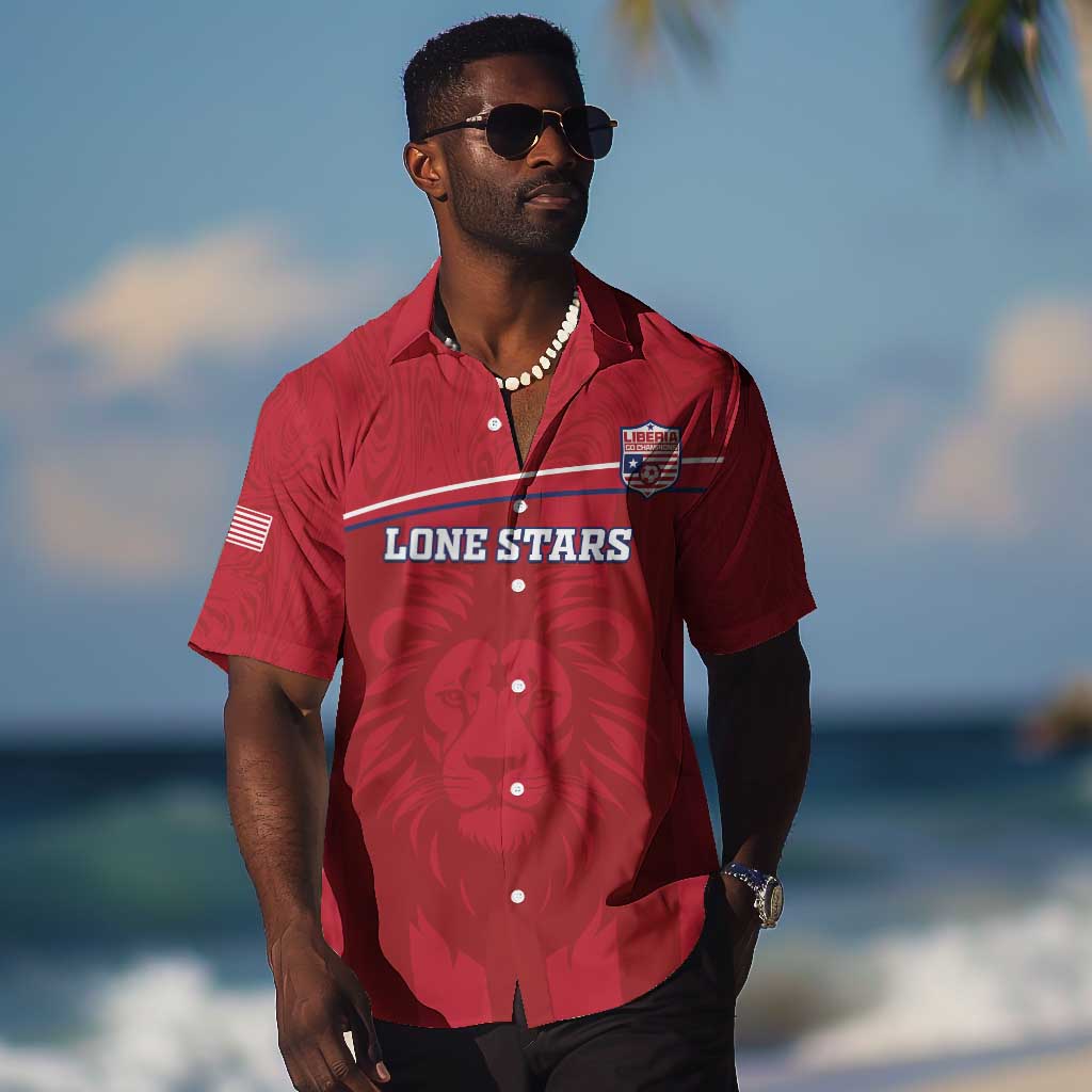 Custom Liberia Hawaiian Shirt Football Lion Mascot - Red LT15