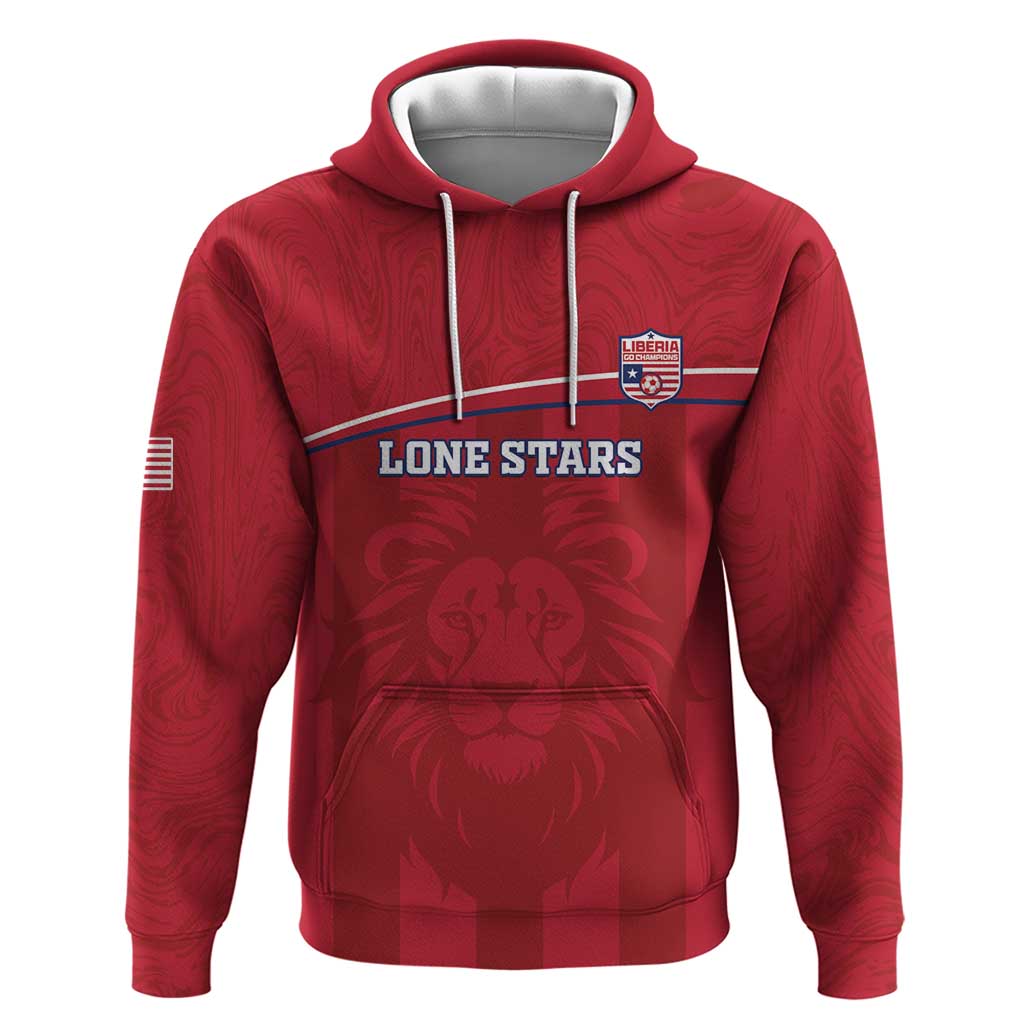 Custom Liberia Football Hoodie Lion Mascot - Red LT15