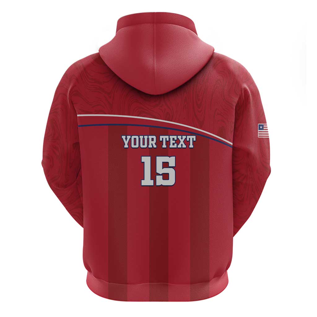Custom Liberia Football Hoodie Lion Mascot - Red LT15