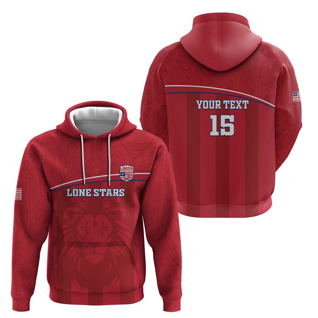 Custom Liberia Football Hoodie Lion Mascot - Red LT15