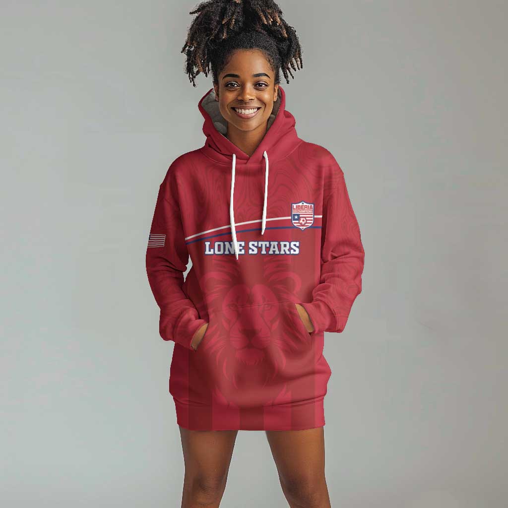 Custom Liberia Hoodie Dress Football Lion Mascot - Red LT15