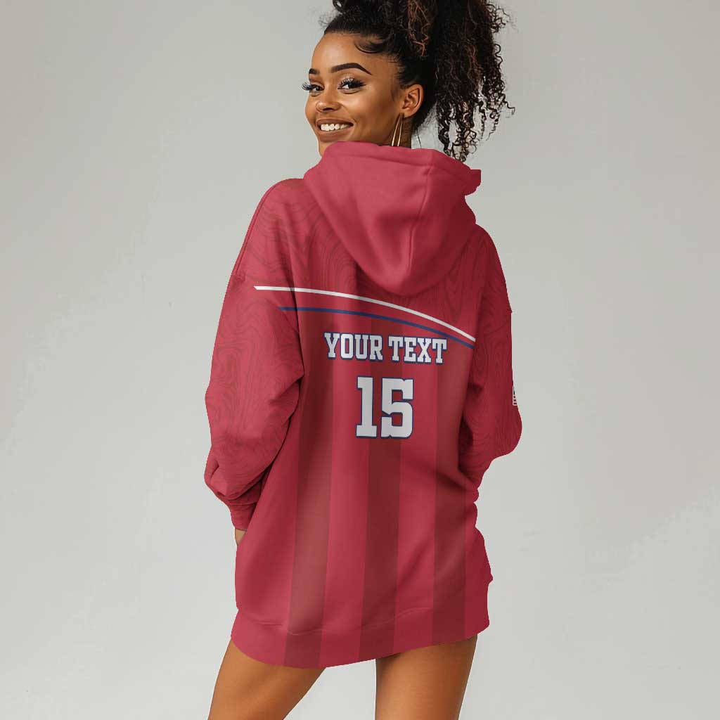 Custom Liberia Hoodie Dress Football Lion Mascot - Red LT15