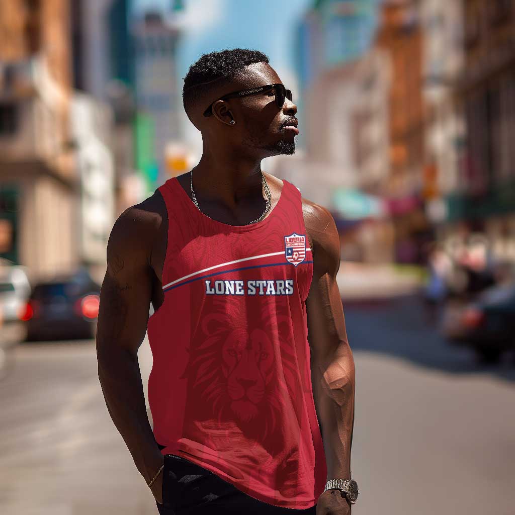 Custom Liberia Men Tank Top Football Lion Mascot - Red LT15