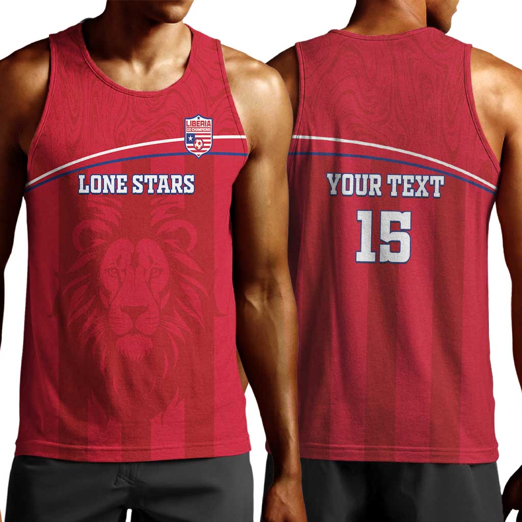 Custom Liberia Men Tank Top Football Lion Mascot - Red LT15