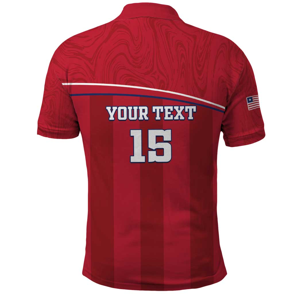 Custom Liberia Football Polo Shirt Lion Mascot - Red LT15