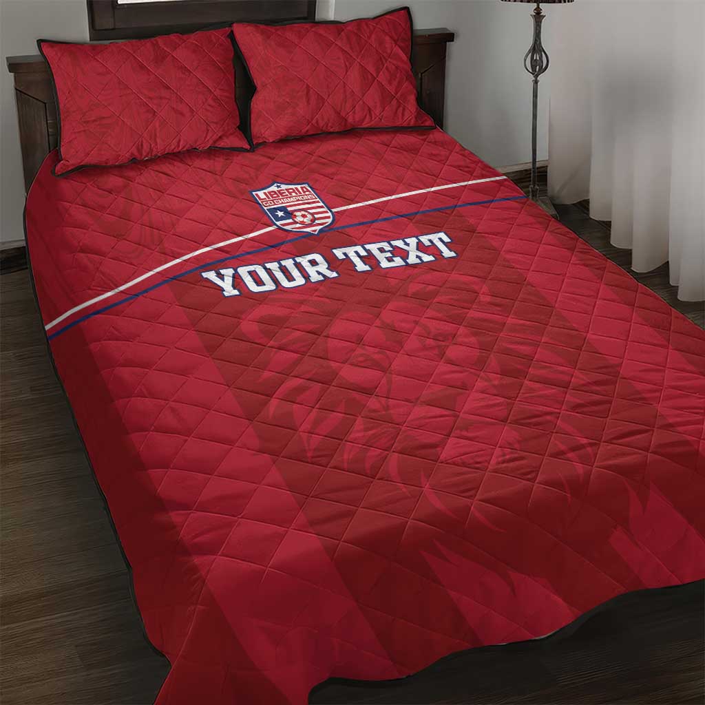 Custom Liberia Quilt Bed Set Football Lion Mascot - Red LT15