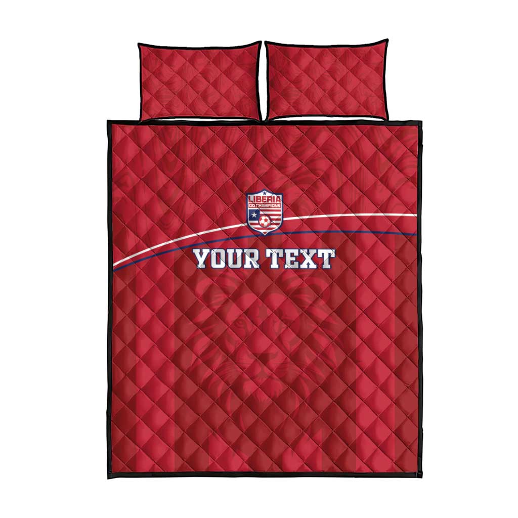 Custom Liberia Quilt Bed Set Football Lion Mascot - Red LT15