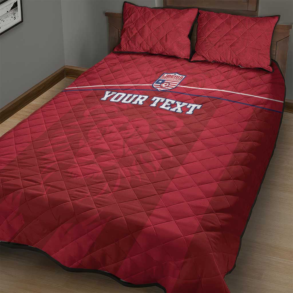 Custom Liberia Quilt Bed Set Football Lion Mascot - Red LT15