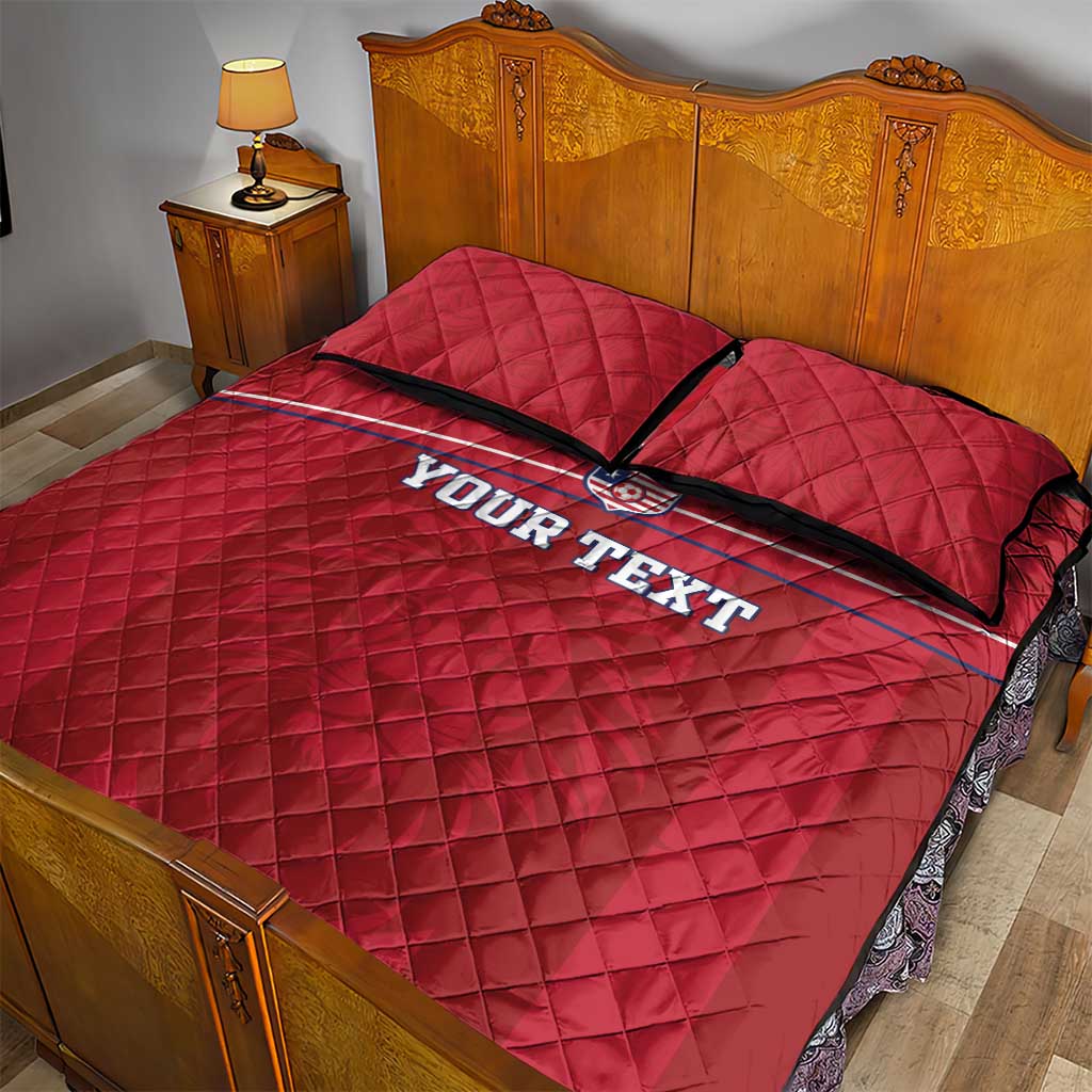 Custom Liberia Quilt Bed Set Football Lion Mascot - Red LT15