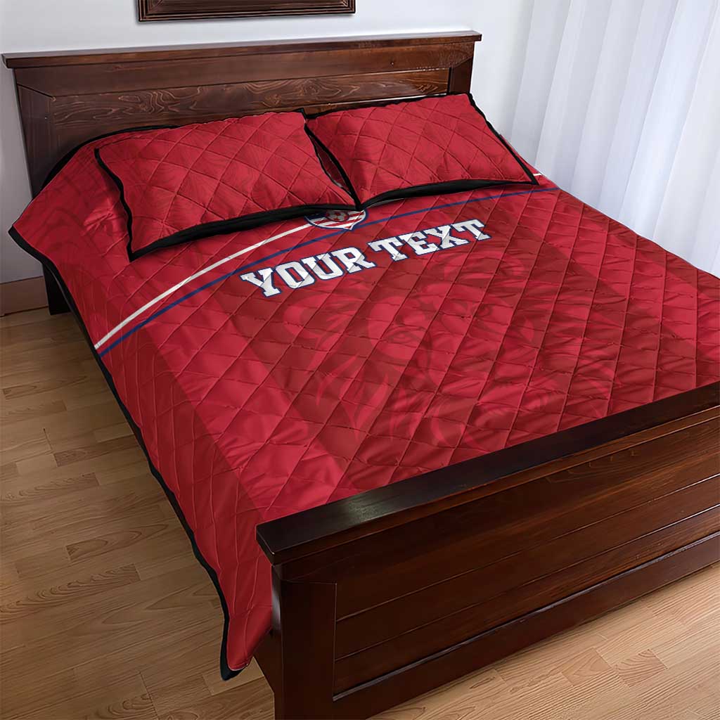 Custom Liberia Quilt Bed Set Football Lion Mascot - Red LT15