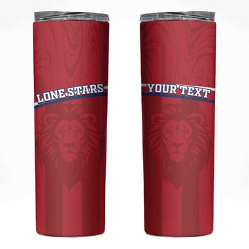 Custom Liberia Skinny Tumbler Football Lion Mascot - Red LT15