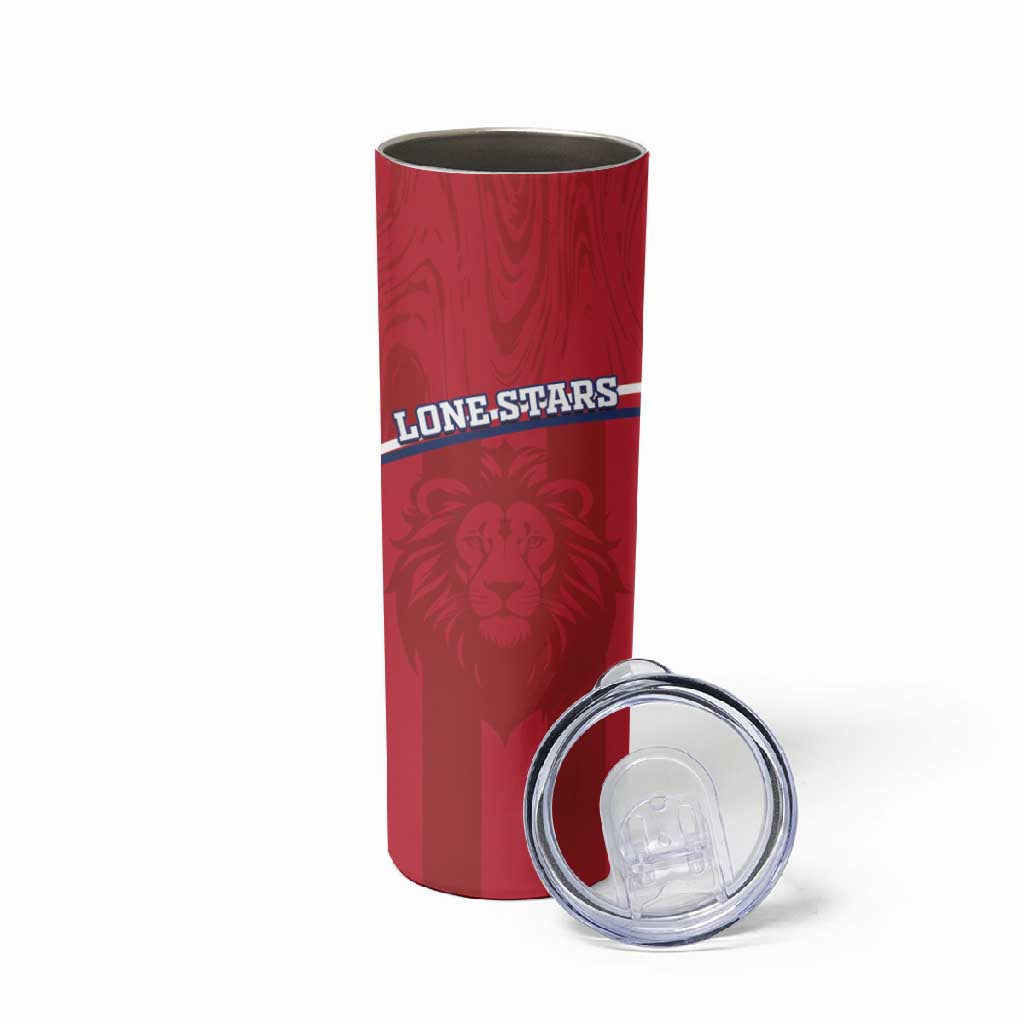 Custom Liberia Skinny Tumbler Football Lion Mascot - Red LT15