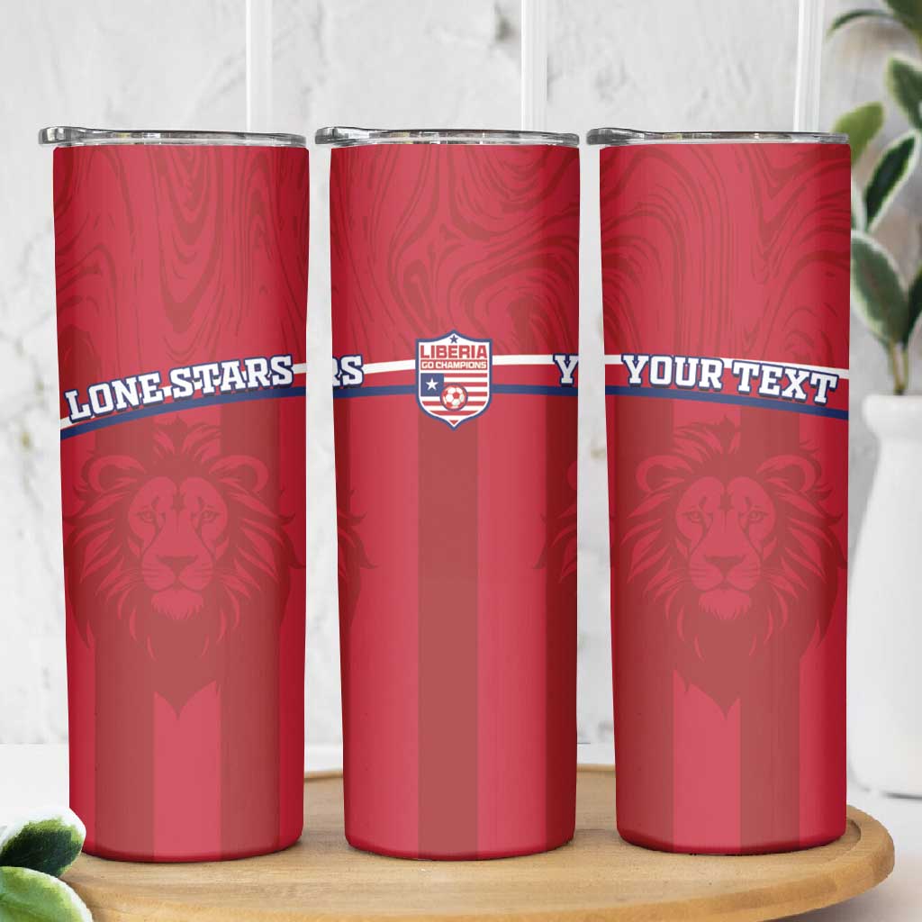 Custom Liberia Skinny Tumbler Football Lion Mascot - Red LT15