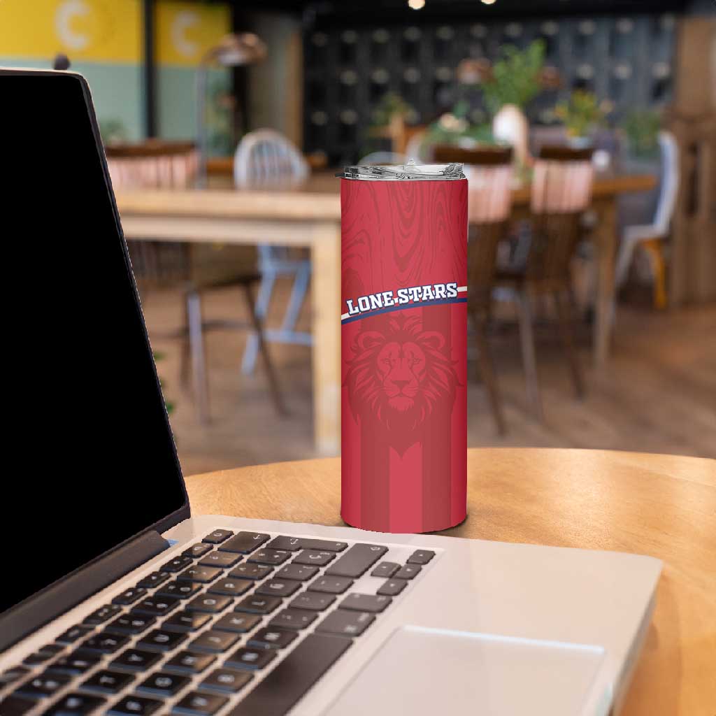Custom Liberia Skinny Tumbler Football Lion Mascot - Red LT15