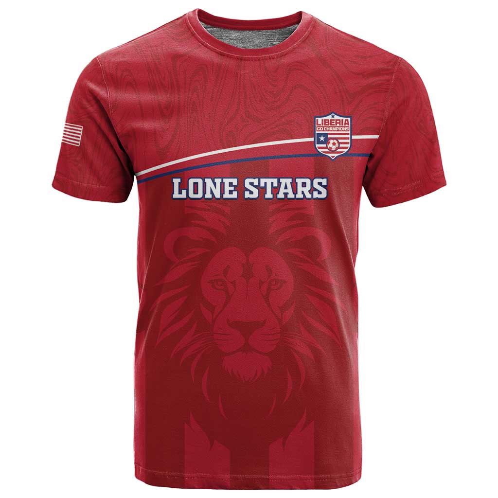 Custom Liberia T shirt Football Lion Mascot - Red LT15