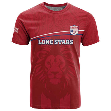 Custom Liberia T shirt Football Lion Mascot - Red LT15