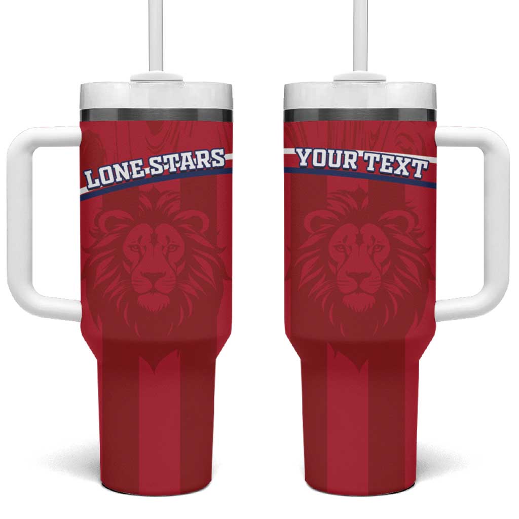 Custom Liberia Tumbler With Handle Football Lion Mascot - Red LT15