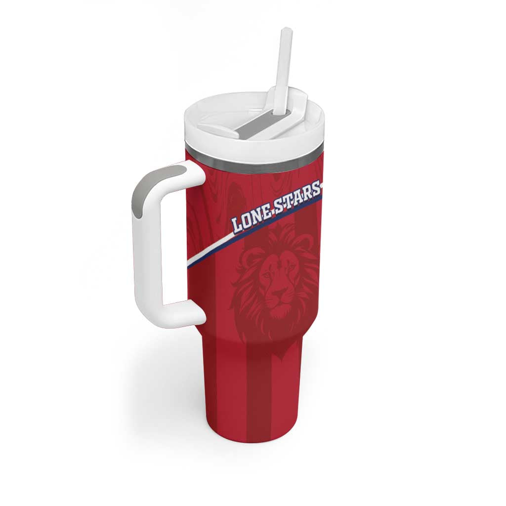Custom Liberia Tumbler With Handle Football Lion Mascot - Red LT15