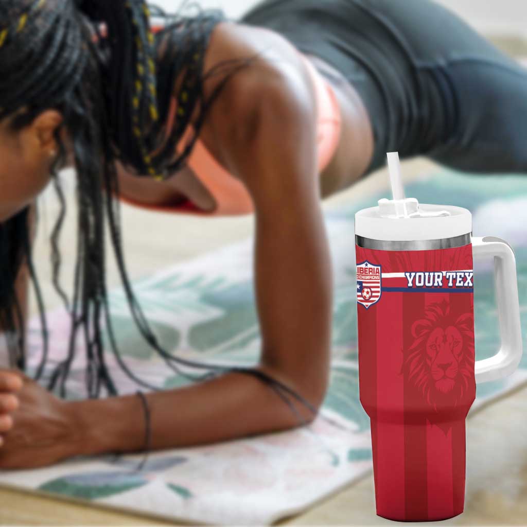 Custom Liberia Tumbler With Handle Football Lion Mascot - Red LT15