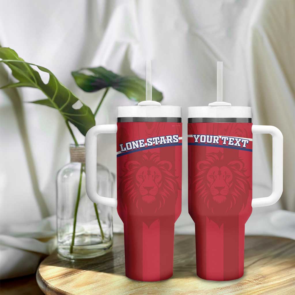 Custom Liberia Tumbler With Handle Football Lion Mascot - Red LT15