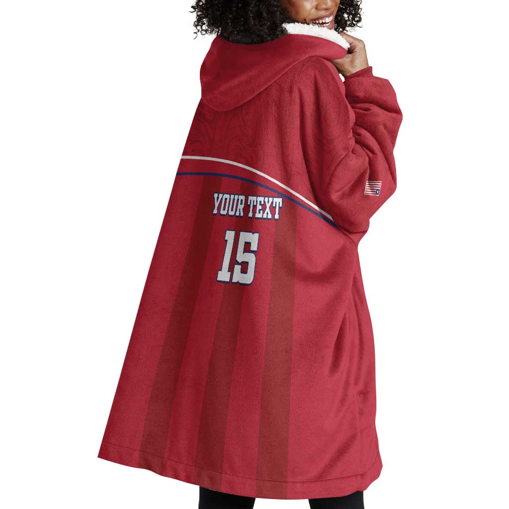Custom Liberia Wearable Blanket Hoodie Football Lion Mascot - Red LT15